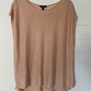 Eileen Fisher Slub Peach Boxy Top PM